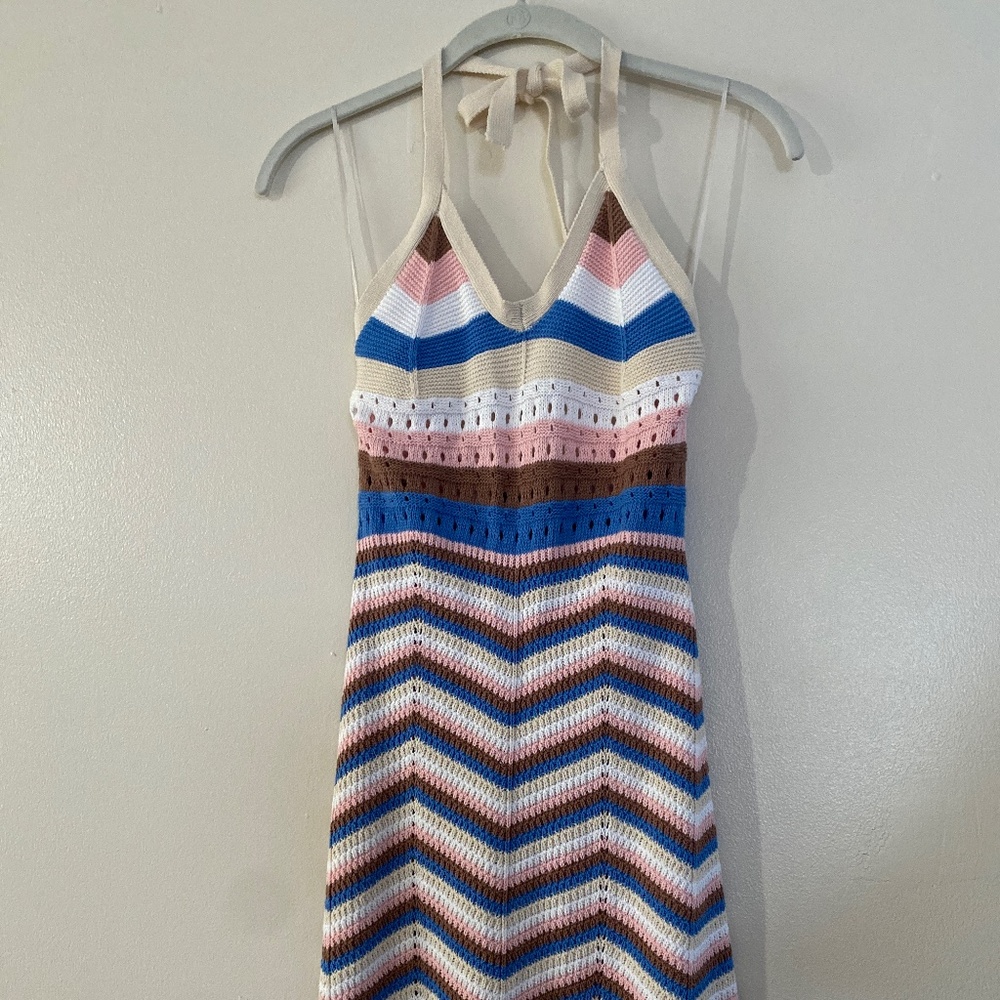 Crochet Halter Dress S